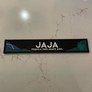 Bar rail mat with JAJA Tequila branding, 21 inch width by 3 1/2 inch length